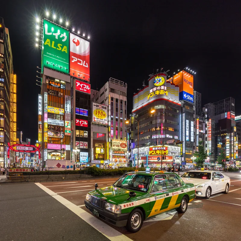 Yasukuni-dori Avenue at night, Shinjuku, Tokyo